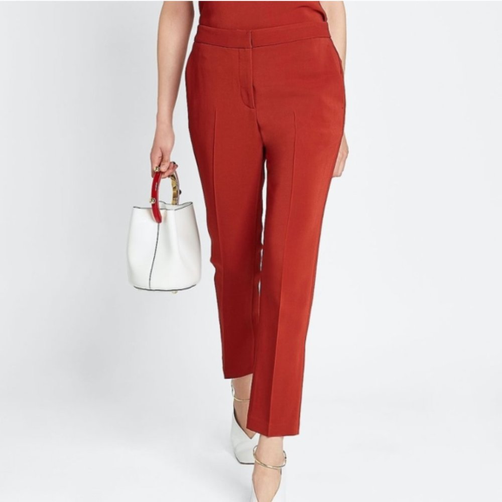 Rosetta Getty Cropped Tapered Burnt Red Pants Size 4